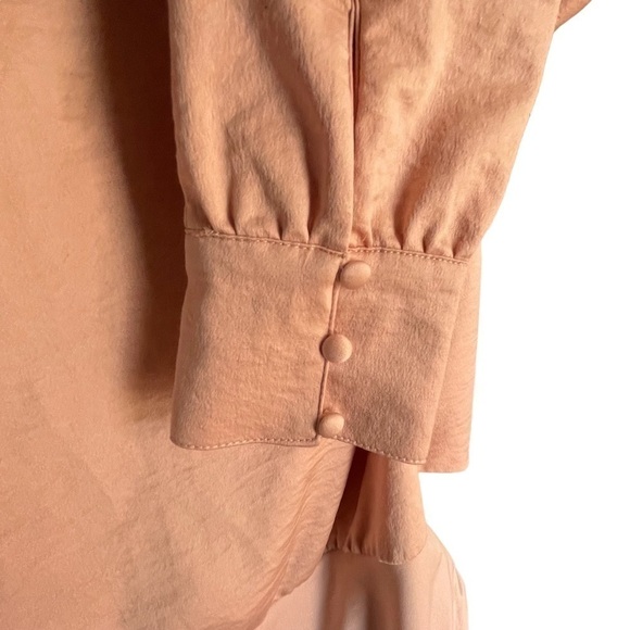 FOREVER 21 TIE FRONT CUT OUT BODYSUIT LONG SLEEVE BLUSH/PEACH SIZE M - Picture 8 of 10